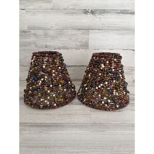 Vintage Glass Beaded Lamp Shades‎ Multi Color